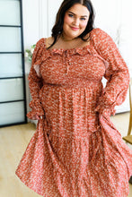 Load image into Gallery viewer, Now Is Your Chance Floral Midi Dress In Rust