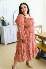Load image into Gallery viewer, Now Is Your Chance Floral Midi Dress In Rust