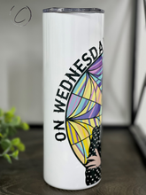 Load image into Gallery viewer, On Wednesdays We Wear Black 20oz Skinny Tumbler
