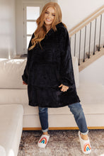 Load image into Gallery viewer, Oversized Velour Blanket Hoodie in Black
