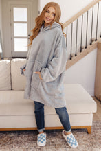 Load image into Gallery viewer, Oversized Velour Blanket Hoodie in Gray