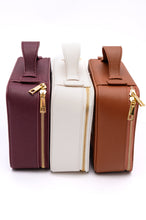 Load image into Gallery viewer, PU Leather Travel Cosmetic Case in Cream