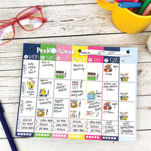 Load image into Gallery viewer, NEW! Peek at the Week® Weekly Planner Pad | Checklists, Priorities, Dry Erase Backer | Simple Cheery Week