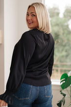 Load image into Gallery viewer, Peaceful Moments Smocked Sleeve Blouse in Black
