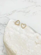Load image into Gallery viewer, PREORDER: Pearl Heart Stud Earrings in Two Colors