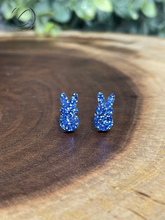 Load image into Gallery viewer, Peeps Blue Glitter Stud Earrings