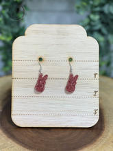 Load image into Gallery viewer, Peeps Rose Gold Glitter Dangle Earrings