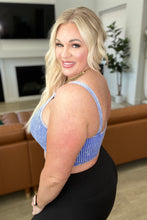 Load image into Gallery viewer, Mineral Washed Padded Cropped Tank in Light Indigo