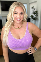 Load image into Gallery viewer, Mineral Washed Padded Cropped Tank in Bright Violet