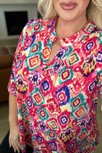 Load image into Gallery viewer, Lizzy Top in Hot Pink Ikat
