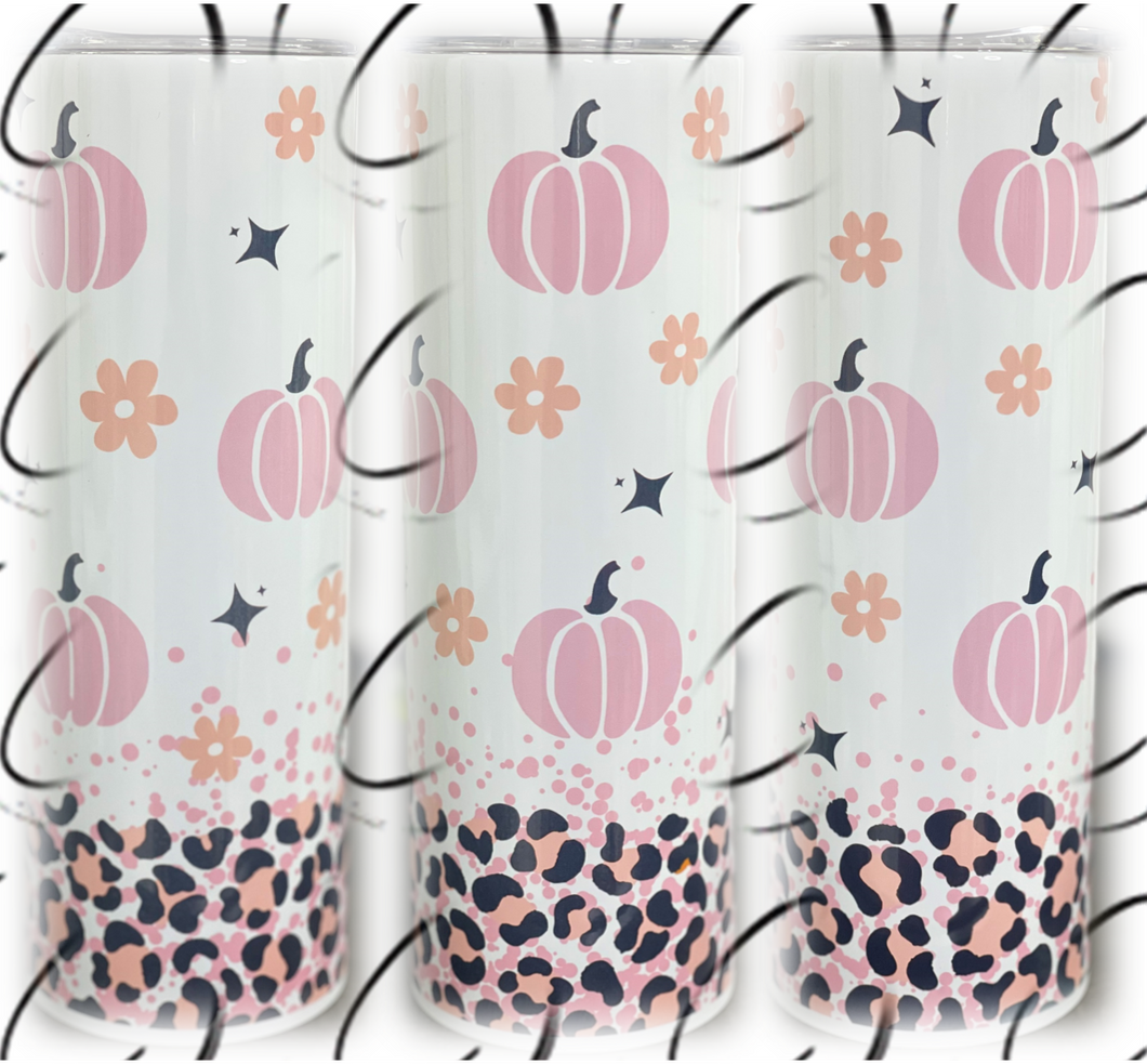 Pink Leopard Pumpkins 20oz Skinny Tumbler