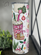 Load image into Gallery viewer, Pink Peppermint Christmas 20oz Skinny Tumbler