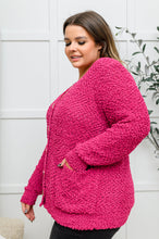 Load image into Gallery viewer, Popcorn Knit Cardigan In Magenta