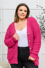 Load image into Gallery viewer, Popcorn Knit Cardigan In Magenta