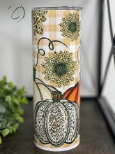 Load image into Gallery viewer, Pumpkin &amp; Plaid 20oz Skinny Tumbler
