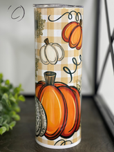 Load image into Gallery viewer, Pumpkin &amp; Plaid 20oz Skinny Tumbler
