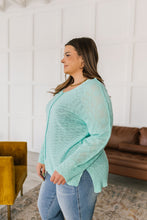 Load image into Gallery viewer, Relax With Me Knit Top in Aqua
