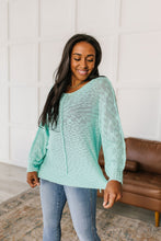 Load image into Gallery viewer, Relax With Me Knit Top in Aqua