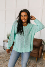 Load image into Gallery viewer, Relax With Me Knit Top in Aqua