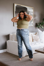 Load image into Gallery viewer, High Waist Slit Hem Straight Judy Blue Jeans