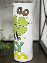 Load image into Gallery viewer, Retro Happy Go Lucky 20oz Skinny Tumbler