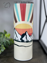 Load image into Gallery viewer, Retro Mountain Sunset 20oz Skinny Tumbler