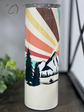 Load image into Gallery viewer, Retro Mountain Sunset 20oz Skinny Tumbler
