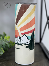Load image into Gallery viewer, Retro Mountain Sunset 20oz Skinny Tumbler