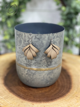 Load image into Gallery viewer, Reversed Layered Bell Buckskin Dangle Earrings