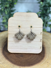 Load image into Gallery viewer, Reversed Layered Bell Buckskin Dangle Earrings