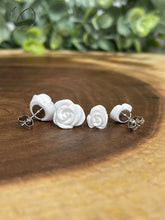 Load image into Gallery viewer, Rose White Stud Earrings