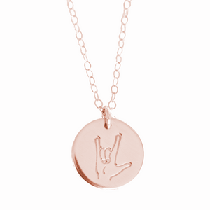 'I Love You' Disc Necklace