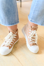 Load image into Gallery viewer, Velvet High Tops in Tan by Corkys