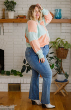 Load image into Gallery viewer, Secret Bookclub Checkered Sweater in Canteloupe