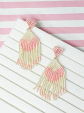 Load image into Gallery viewer, PREORDER: Seed Bead Tassel Heart Earrings in Two Colors