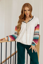 Load image into Gallery viewer, Skip and A Hop Rainbow Sleeve Half Zip Hoodie