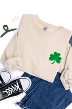 Load image into Gallery viewer, PREORDER: Embroidered Shamrock Glitter Sweatshirt in Two Colors