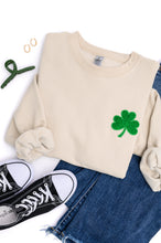 Load image into Gallery viewer, PREORDER: Embroidered Shamrock Glitter Sweatshirt in Two Colors