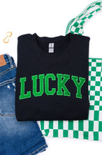 Load image into Gallery viewer, PREORDER: Embroidered Lucky Glitter Sweatshirt in Two Colors