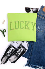 Load image into Gallery viewer, PREORDER: Embroidered Lucky Glitter Sweatshirt in Two Colors