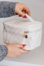 Load image into Gallery viewer, Subtly Checked Cosmetic Bags 3 Piece Set in Ivory