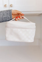 Load image into Gallery viewer, Subtly Checked Cosmetic Bags 3 Piece Set in Ivory