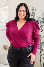 Load image into Gallery viewer, Take Me Out Faux Wrap Bodysuit In Magenta