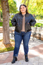 Load image into Gallery viewer, This Is It Faux Leather Bomber Jacket In Black