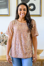 Load image into Gallery viewer, Times Square Sequin Short Sleeve Top In Gold