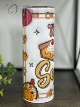 Load image into Gallery viewer, Tis The Season Pies Inflated 20oz Skinny Tumbler