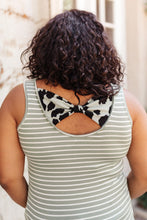 Load image into Gallery viewer, Back The Bow Up Striped Tank In Sage