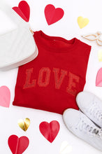 Load image into Gallery viewer, PREORDER: Embroidered Love Glitter Sweatshirt in Four Colors