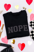 Load image into Gallery viewer, PREORDER: Embroidered Nope Glitter Sweatshirt in Four Colors