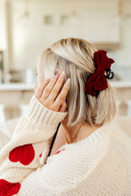 Load image into Gallery viewer, Velvet Bow Clip Set in Burgundy and Black